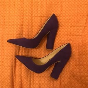 PURPLE AKIRA POINTED TOE PUMPS